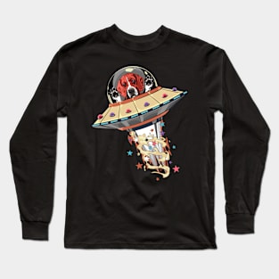 Space Beagle Abduction Close Encounter of UFO Long Sleeve T-Shirt